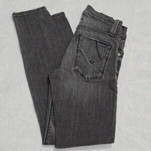 Hudson Nico Midrise Ankle Skinny Jeans–Gray Denim Stretch Fit Sz 24 Casual Style